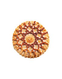 Détail du gâteau RONDA motif dentelle fine – sablé andalou aux amandes et miel, Maison houry